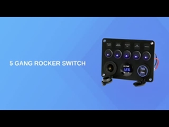 5 Panel de interruptor de rocker a prueba de agua con doble banda