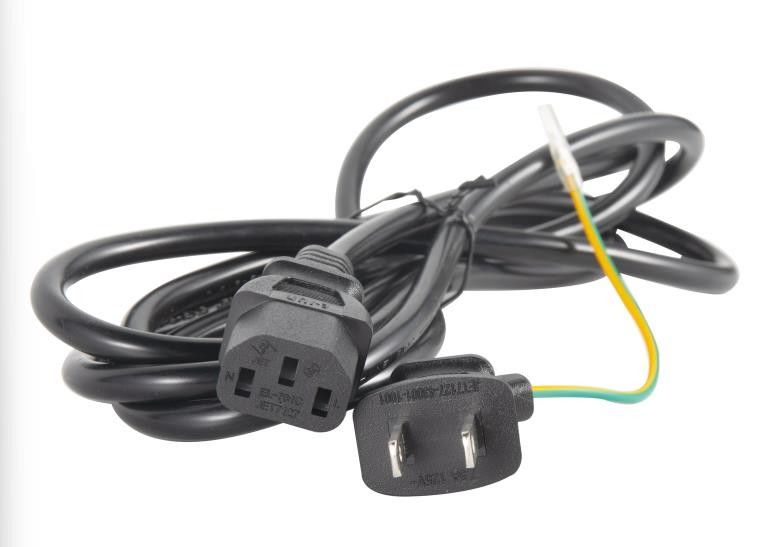 Cables de alimentación internacionales de 6 pies Cables de alimentación japoneses de 125 V y 2 pines
