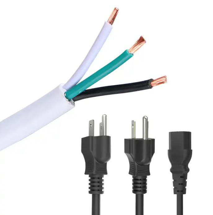 AWG del cable de transmisión de la extensión de los corazones del enchufe 3 de los cables de corriente alterna tres de 300V Japón 18