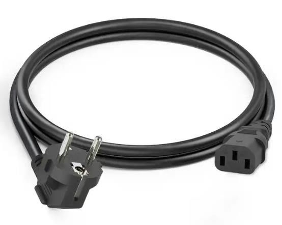 Enchufe los cables eléctricos rectos ligeros europeos del IEC C13 de los cables de corriente alterna 250V