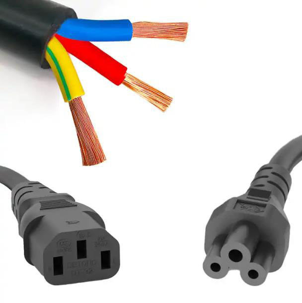 Enchufe los cables eléctricos rectos ligeros europeos del IEC C13 de los cables de corriente alterna 250V