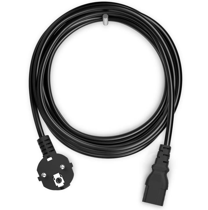 Enchufe los cables eléctricos rectos ligeros europeos del IEC C13 de los cables de corriente alterna 250V