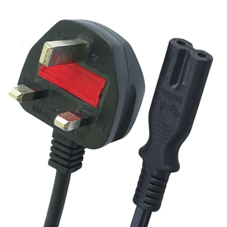 Cables de alimentación de CA IEC Reino Unido, 1,5 M, 3 clavijas, cable de conexión de red de 5 pies