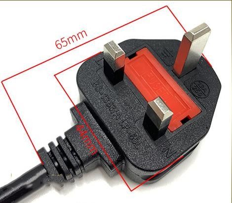 Cables de alimentación de CA IEC Reino Unido, 1,5 M, 3 clavijas, cable de conexión de red de 5 pies
