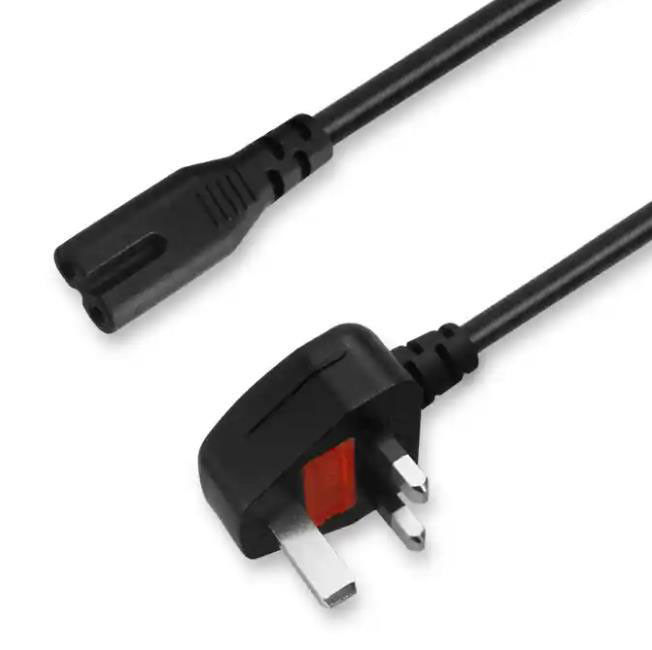 Cables de alimentación de CA IEC Reino Unido, 1,5 M, 3 clavijas, cable de conexión de red de 5 pies