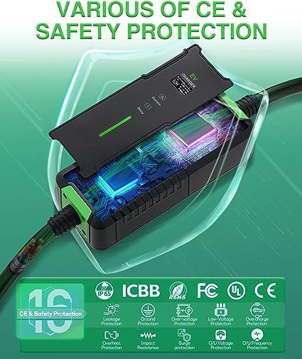 3.5KW 7KW cargador de EV caja de pared portátil de nivel 1 cargador de EV 32 Amp montaje de pared