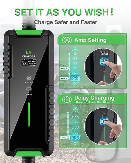 3.5KW 7KW cargador de EV caja de pared portátil de nivel 1 cargador de EV 32 Amp montaje de pared