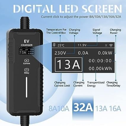 GBT 3.5KW 7KW IP65 Compacto cargadores portátiles de vehículos eléctricos resistentes a la intemperie y protección contra la corriente