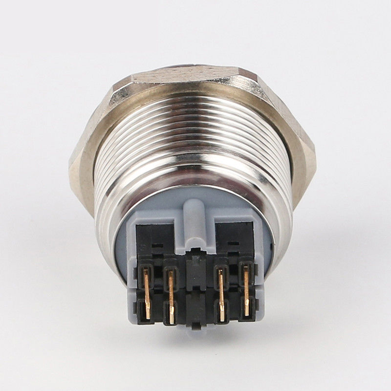 28 mm Iluminado con botón de pulsador de metal redondo de 500 V tipo de anillo LED