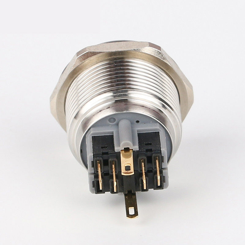 28 mm Iluminado con botón de pulsador de metal redondo de 500 V tipo de anillo LED