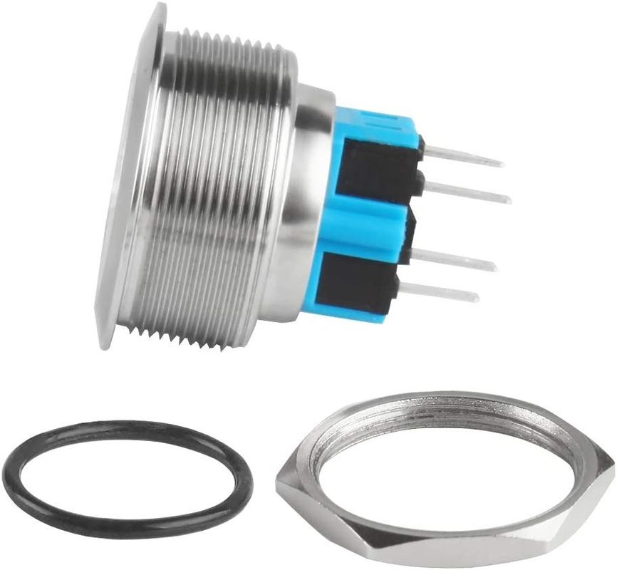 El poder en del botón del metal cambia el tipo iluminado 30m m del anillo LED