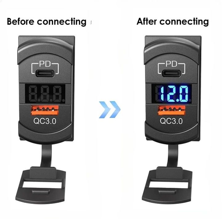 12v 24v USB Cargador Rocker Interruptor de carga rápida enchufe impermeable rápida doble Pd Qc3.0 para coches barco