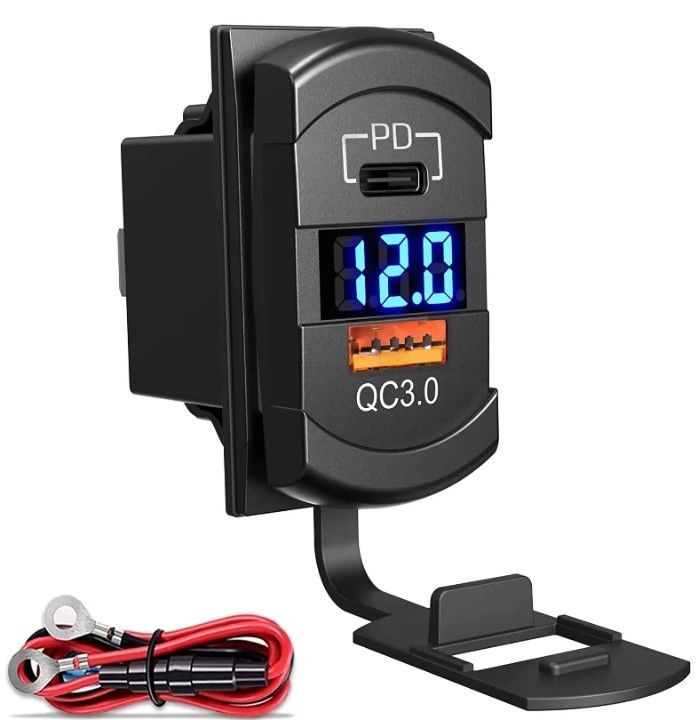 12v 24v USB Cargador Rocker Interruptor de carga rápida enchufe impermeable rápida doble Pd Qc3.0 para coches barco