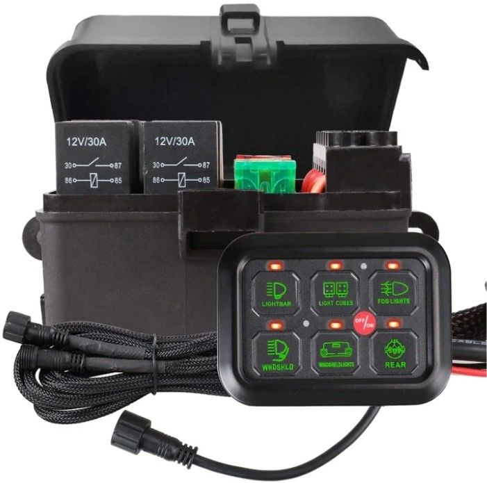 6 Gang 12V Panel de interruptores LED Kit RGB Automático Controller de barra de luz universal con APP