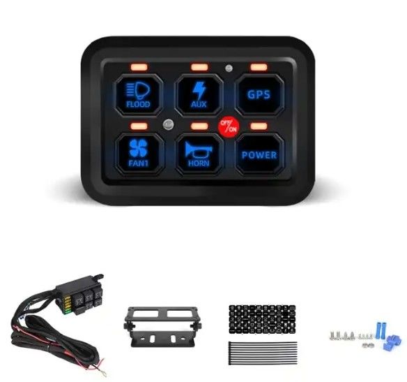 6 Gang 12V Panel de interruptores LED Kit RGB Automático Controller de barra de luz universal con APP
