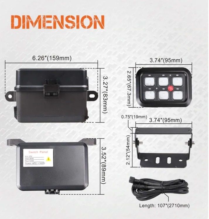 6 Gang 12V Panel de interruptores LED Kit RGB Automático Controller de barra de luz universal con APP