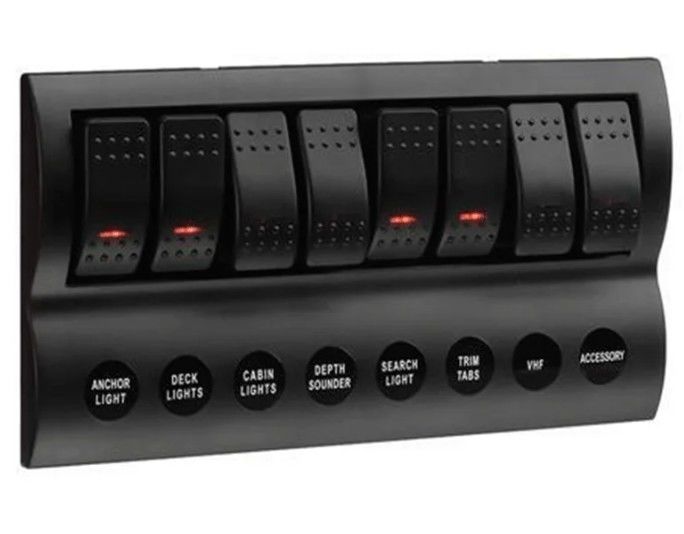El panel de interruptores de la embarcación marina a prueba de explosiones 8 GANG con indicador LED ROCKER AUTO FUSIONES