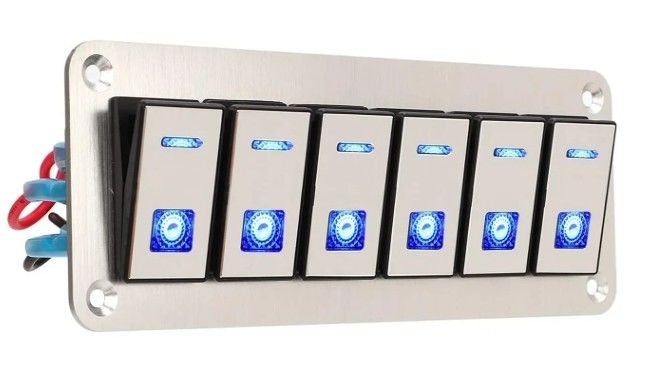 Panel de interruptor de cambio, panel de interruptor de rocker impermeable Universal UTV Barco pequeño rotor rotativo