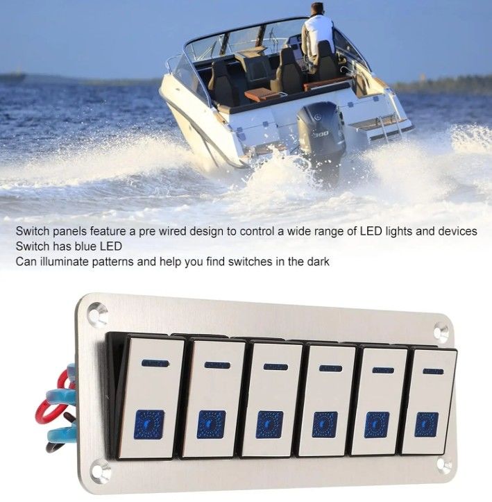 Panel de interruptor de cambio, panel de interruptor de rocker impermeable Universal UTV Barco pequeño rotor rotativo