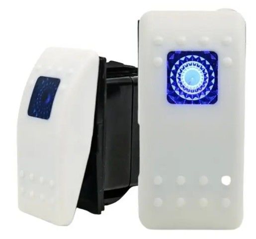 12V 24V iluminado azul LED luz símbolo láser a prueba de agua en / fuera del bot Rocker Switch para coche barco RV marina
