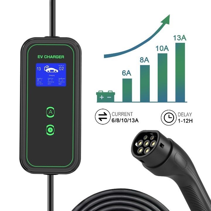 3.5KW 7KW 11KW Enchufe estándar europea Tipo2 Cable portátil de carga de CA para el hogar Cargador portátil de EV 7KW chaqueta Tpe