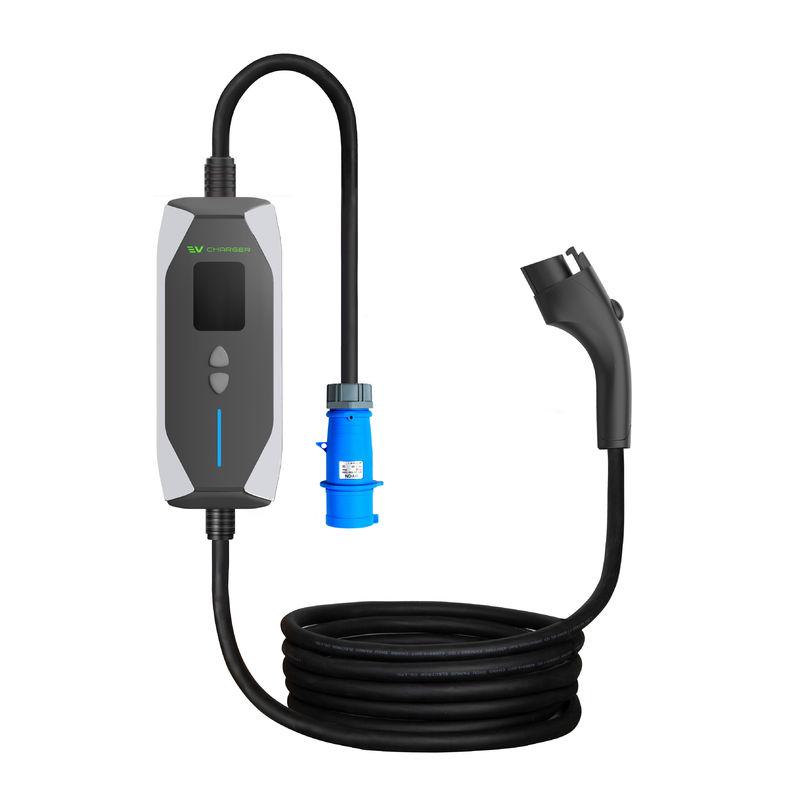 Cargador portátil de la emergencia EV 7KW cargador de New Energy EV del tipo 2 de 0,96 pulgadas