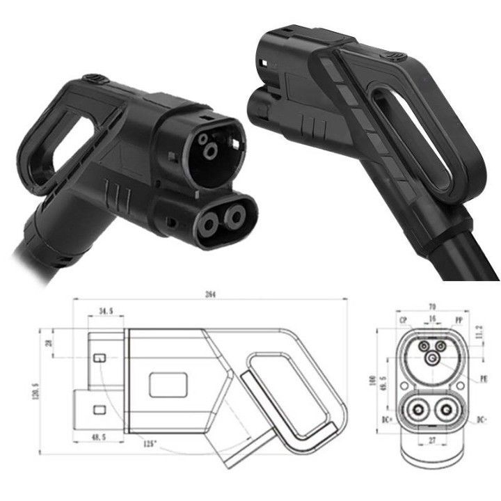 Cargador rápido CCS2 Arma de carga 40A 80A DC EV Cable de carga CCS2 Enchufe para automóvil europeo