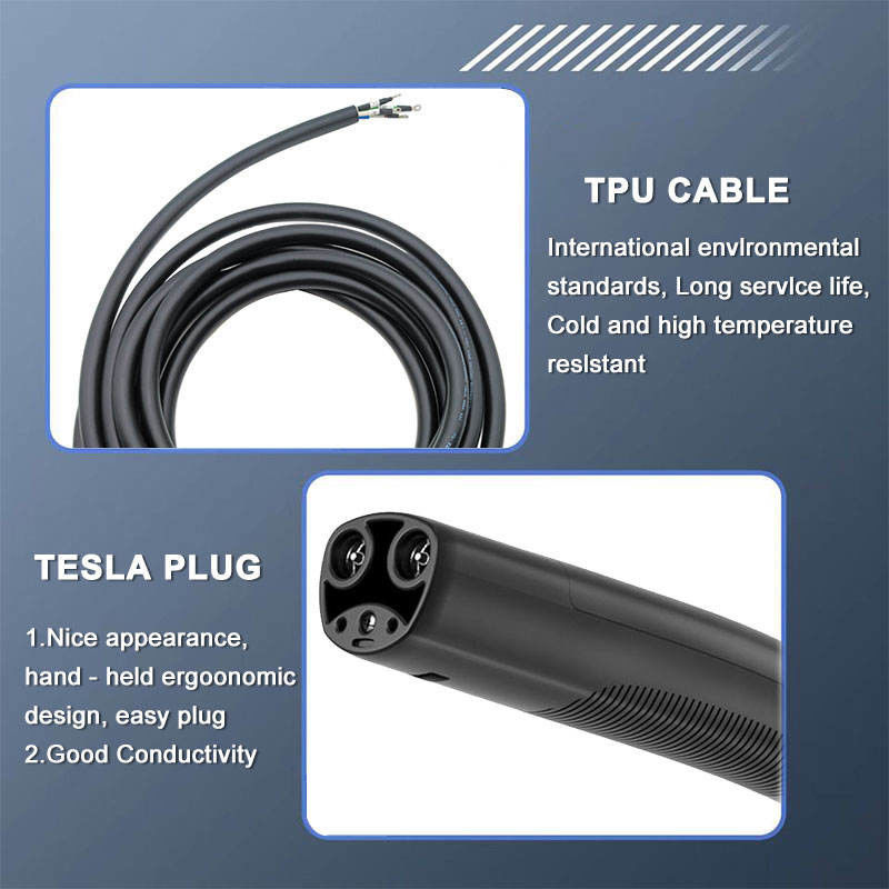 Tesla NACS enchufe 5M 7m 10m Cable SAE J3400 enchufe abierto EV Cable de cargador de pistola