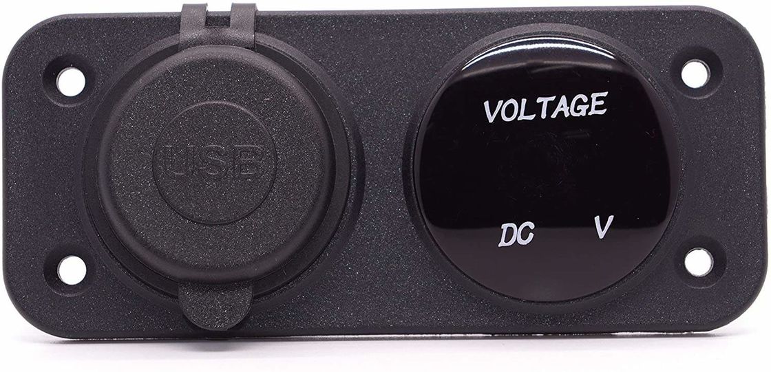 DC 12V 24V LED Digital Voltmeter Panel de toma de corriente de toma de corriente USB doble 3.1A Cargador