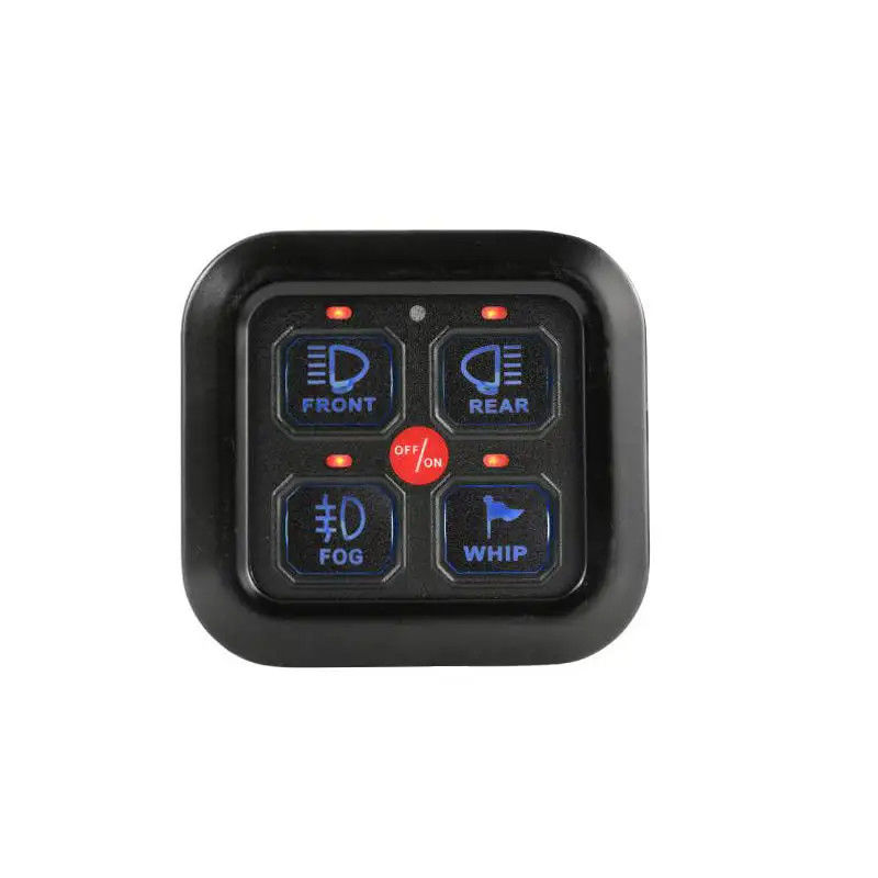 4 Panel de interruptor automotriz de banda para pantalla RGB de barra de luz LED universal apagable