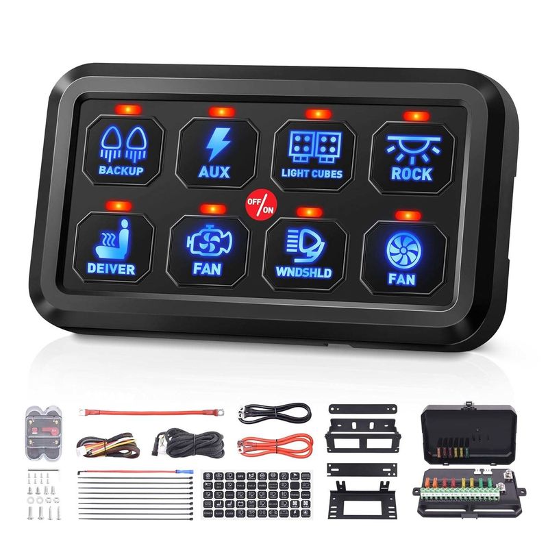 Material ABS 8 Panel de interruptor de banda de espadas 600w Tipo de interruptor combinado