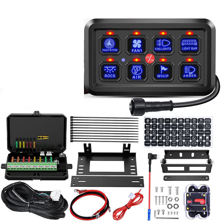 Material ABS 8 Panel de interruptor de banda de espadas 600w Tipo de interruptor combinado