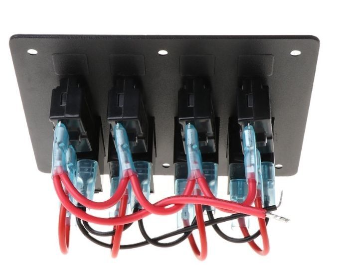 Panel de interruptor de banda de 12V 6 con LED de luz roja para barco de automóviles