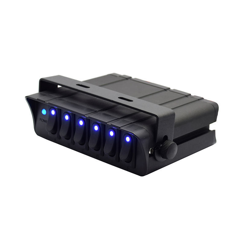 6 Gang Rocker Switch Box SPST Panel de conmutadores de rocker encendido / apagado 30Amp Max 12 cables AWG
