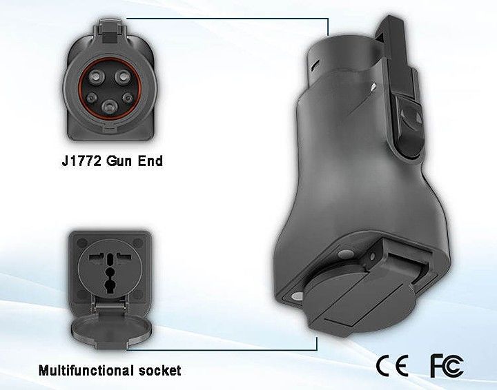 Adaptador de carga del vehículo J1772 Enchufe de conector Ev Adaptador de descarga Ev salida de descarga J1772