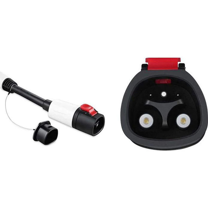 Seguridad portátil 60A 250V Adaptador de cargador de Tesla a Tipo 1 EV con cable para cargador de automóviles eléctricos