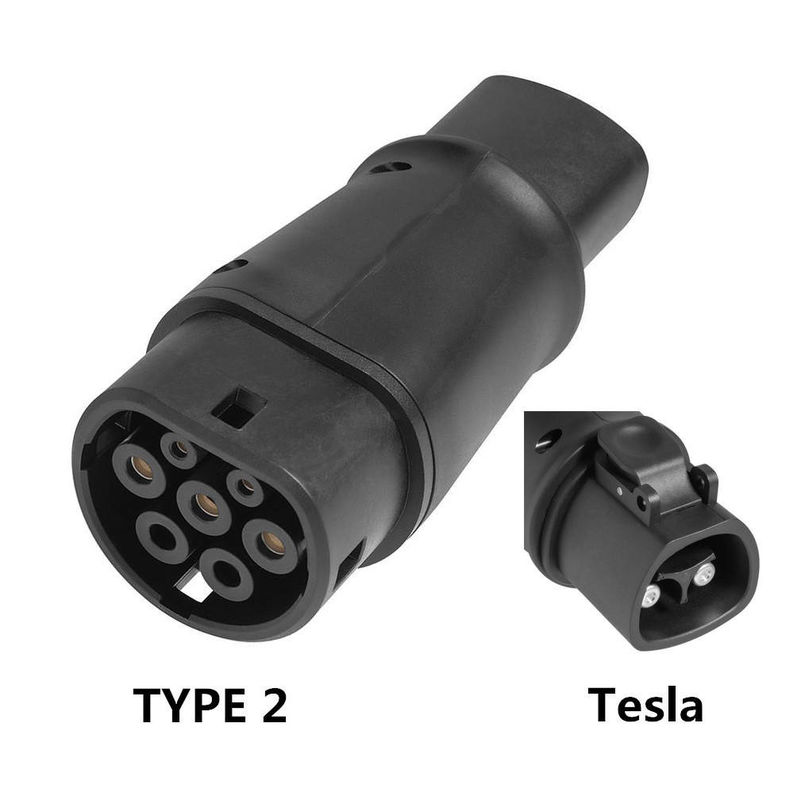 Adaptador de cargador de Tesla a Tipo 2 60A máximo Conector 14kw Ev enchufe Cargando rápido