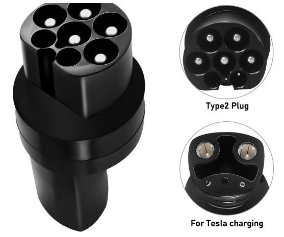 Conector de cargador de vehículos eléctricos tipo 2 para adaptador de cargador de vehículos eléctricos de Tesla