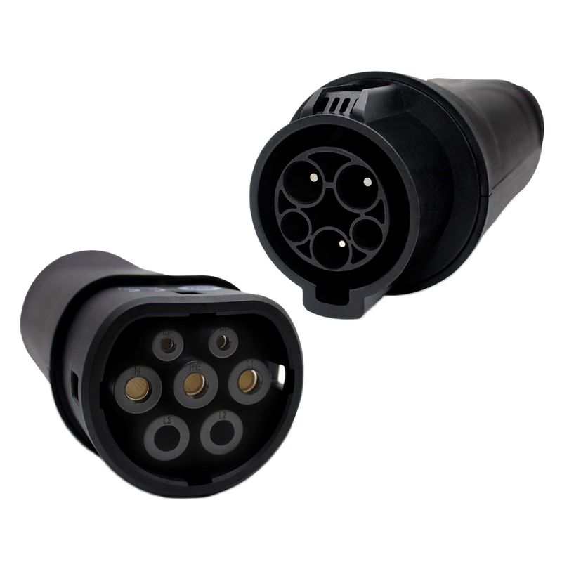 Adaptador para vehículos eléctricos Cargador de vehículos eléctricos SAE J1772 Tipo 1 a IEC 62196 Tipo 2 Compatible con conector de carga TIPO 1