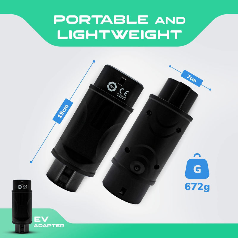 Adaptador para vehículos eléctricos Cargador de vehículos eléctricos SAE J1772 Tipo 1 a IEC 62196 Tipo 2 Compatible con conector de carga TIPO 1