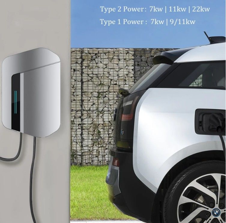 Commercial Ac Wallbox Charger 7kw Ocpp1.6 Ac Ev Wallbox Estación de carga de automóviles eléctricos para Tesla NACS