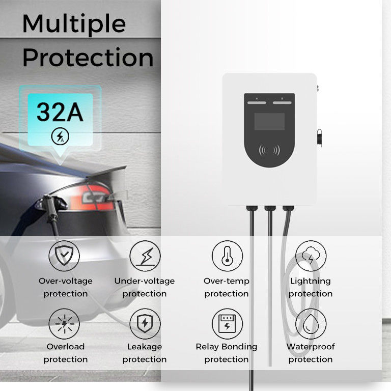 Tipo 2 Uso doméstico Uso comercial Cargador de EV 32A 14KW Nivel 2 Estación de carga EVSE Wallbox